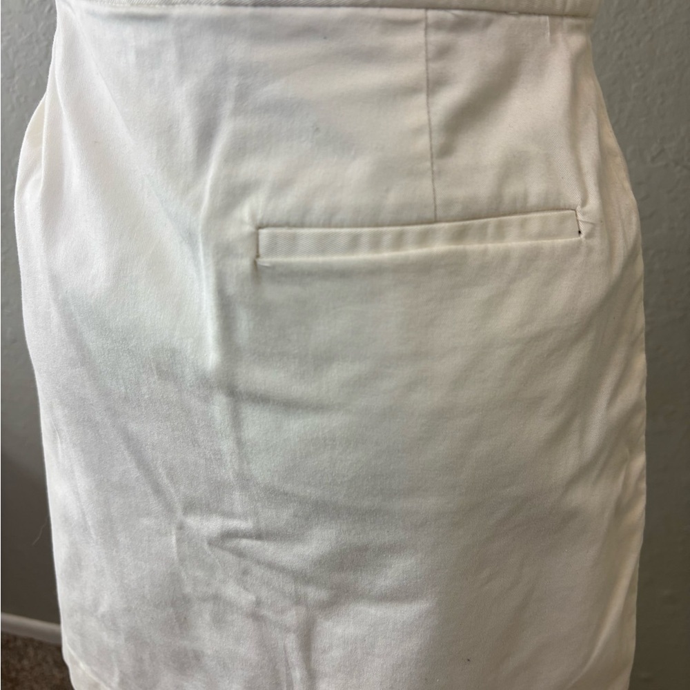 Vintage Ralph Lauren Golf White Cotton A-Line Skirt with Black Center Stripe - Picture 3 of 8